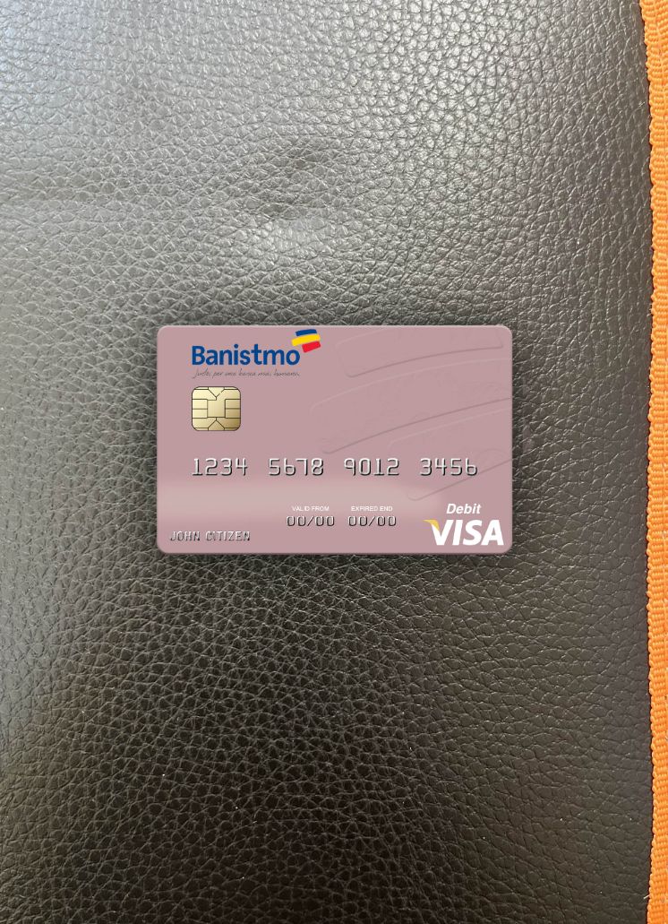 Download Panama Banco Banistmo visa debit card photolook front Photoshop template